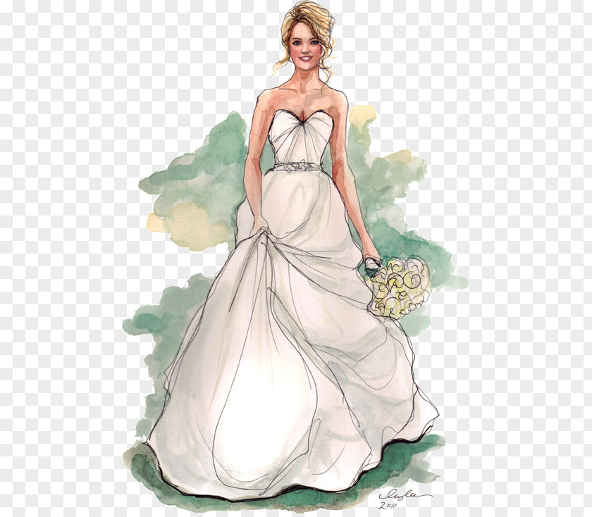 Wedding Drawing Dress Sketch PNG