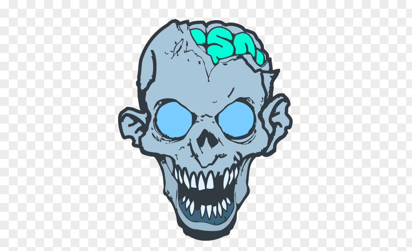 Logo Jaw Bone Skull Head Turquoise PNG