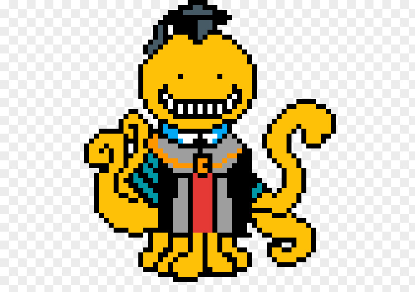 Pixel Emoji Koro Sensei Koro-sensei Art Sprite Perler Beads PNG