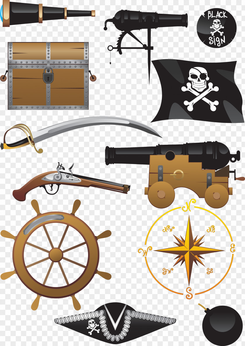 Vector Painted Pirate Supplies Piracy Royalty-free Clip Art PNG