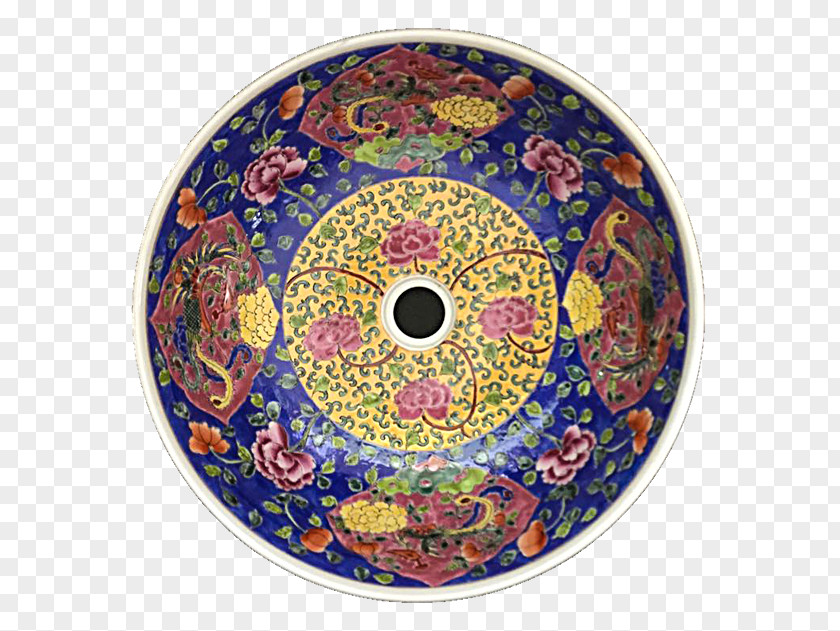 Peacock Plate Tableware Circle Pattern PNG