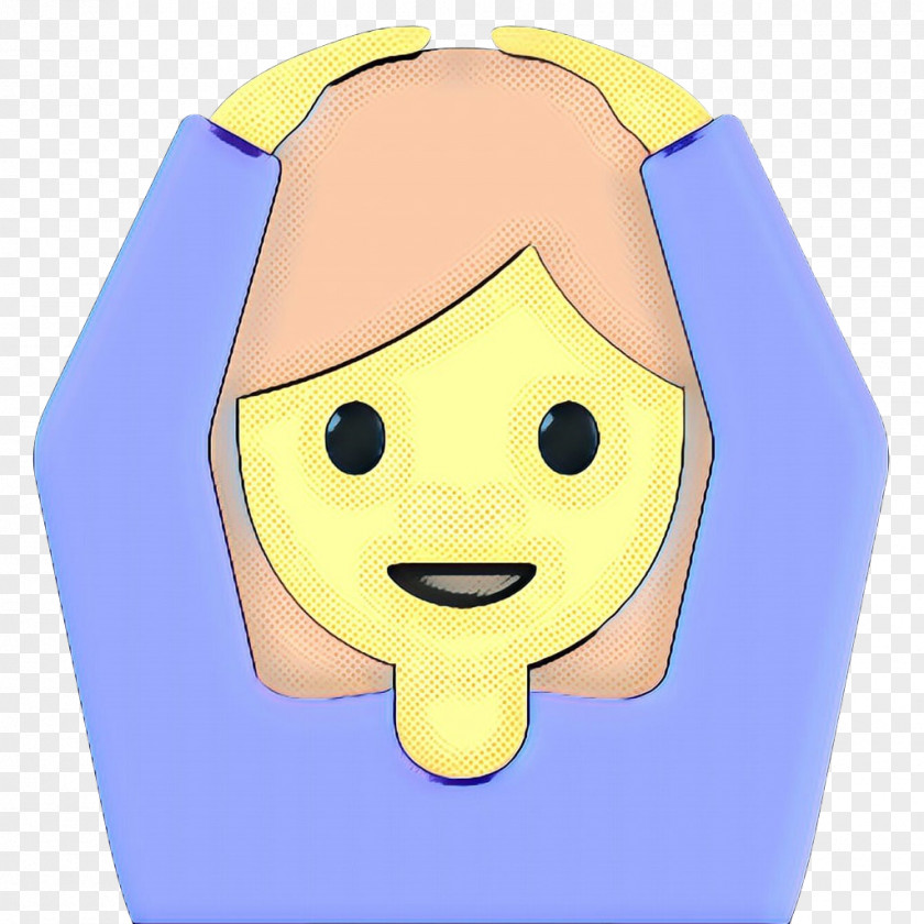 Electric Blue Smile Cartoon Face Yellow Head PNG