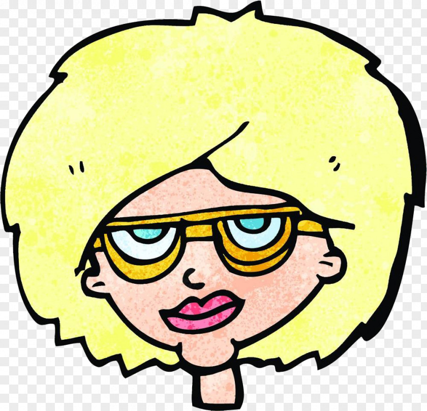 Lady Wearing Glasses Cartoon Photography Illustration PNG