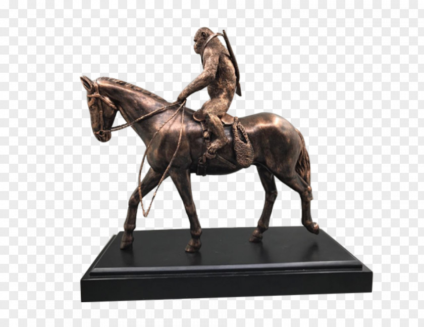 Mustang Stallion Bronze Sculpture Bridle PNG