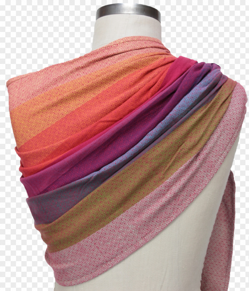 Rainbow Ring Scarf Shoulder Stole Magenta Wool PNG