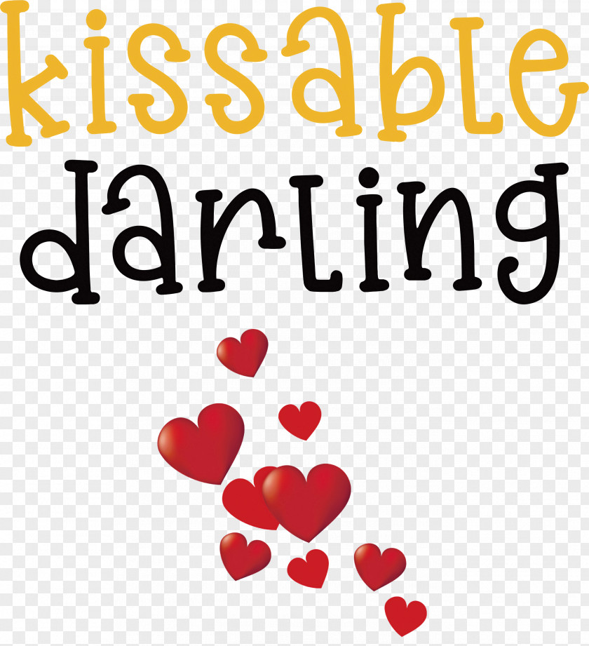 Kissable Darling Valentines Day Quote PNG