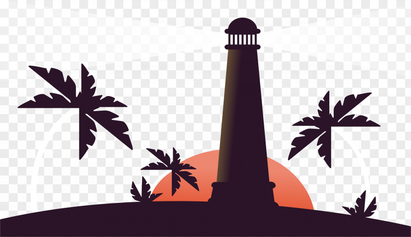 The Lighthouse On Island Euclidean Vector PNG