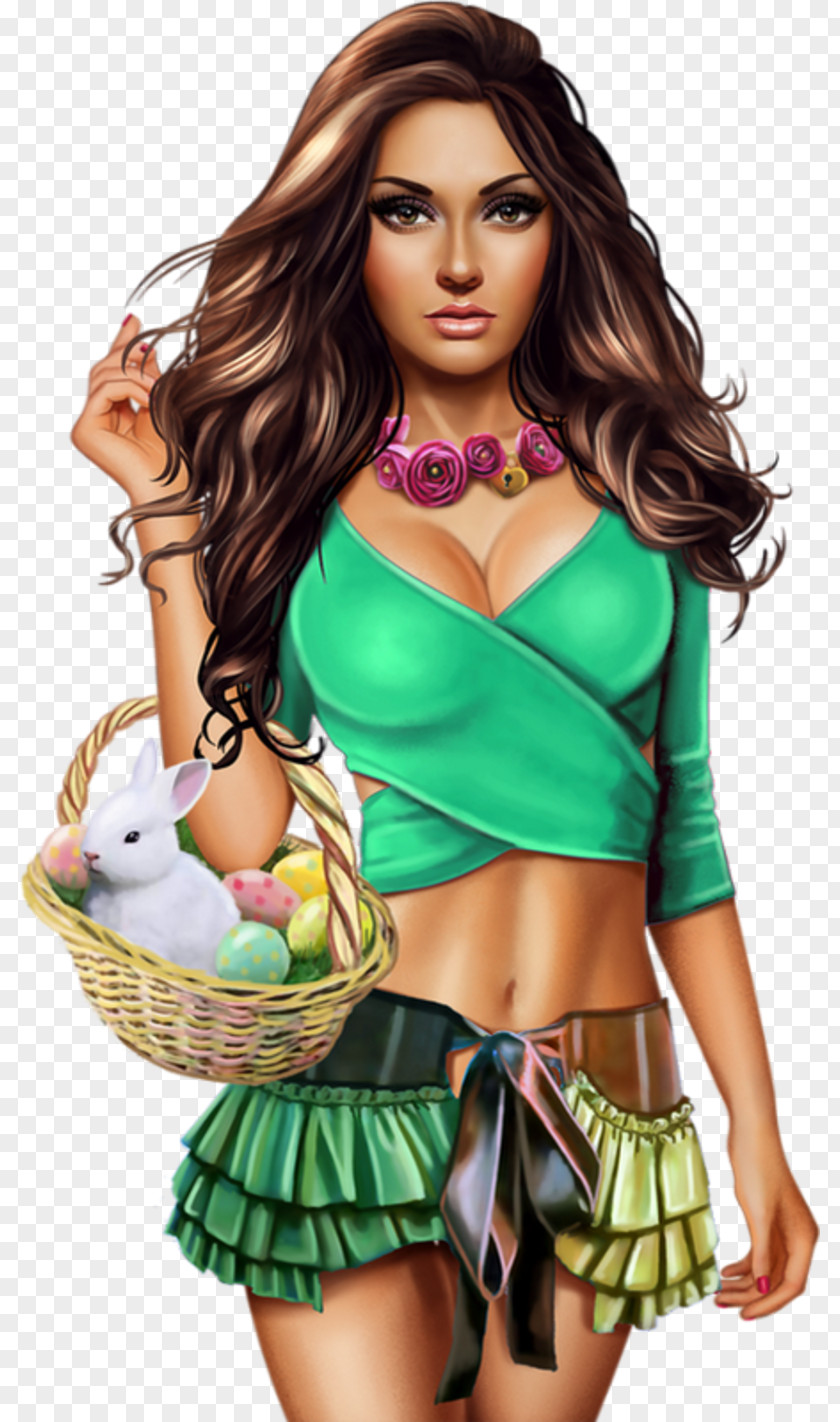 Easter Bunny Woman PNG