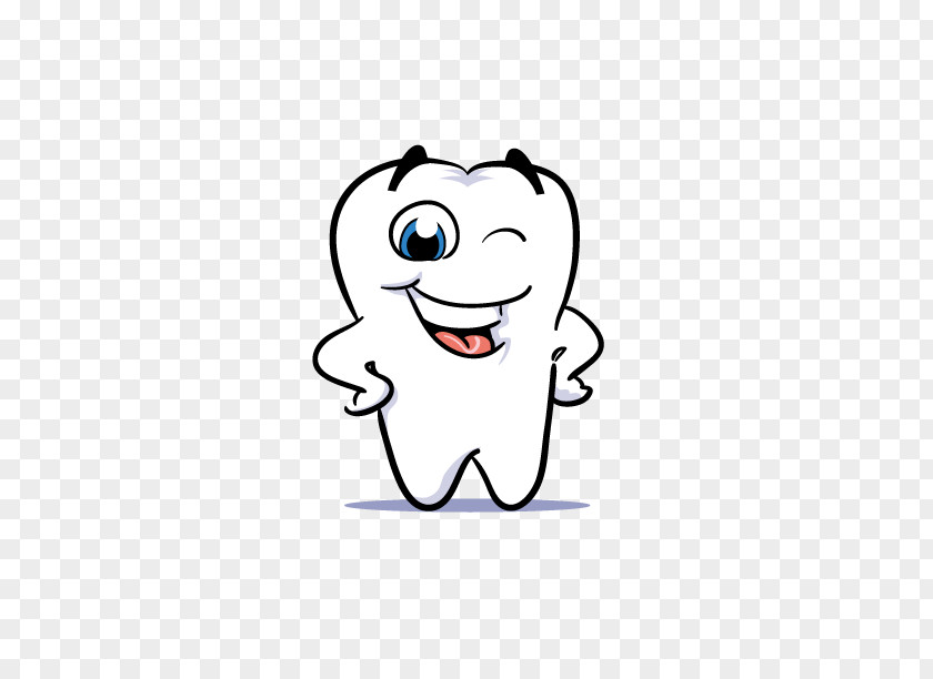 Painted White Teeth Tooth Cartoon Mouth Illustration PNG