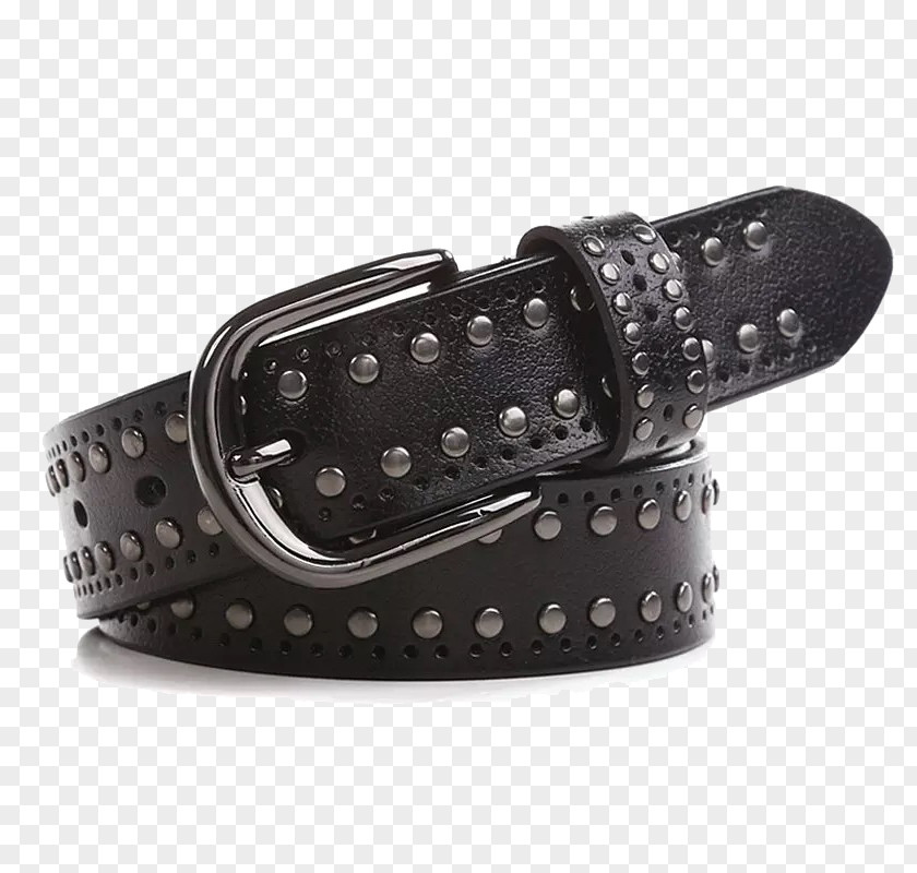 Rivet Leather Belt Buckle Jeans PNG