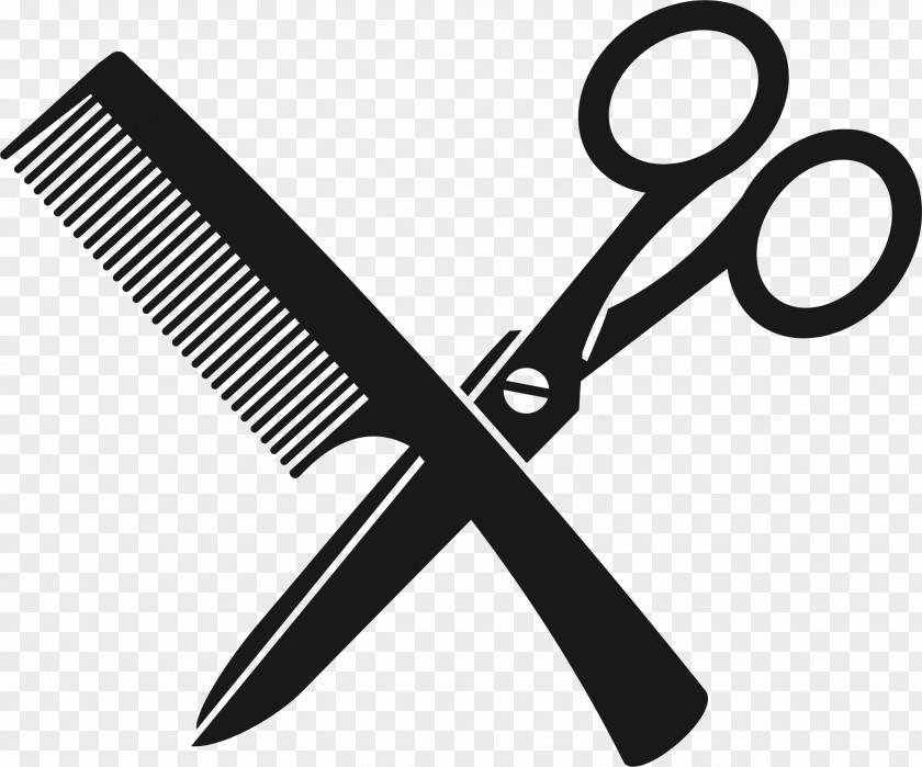 Barber Scissors Comb Beauty Parlour PNG