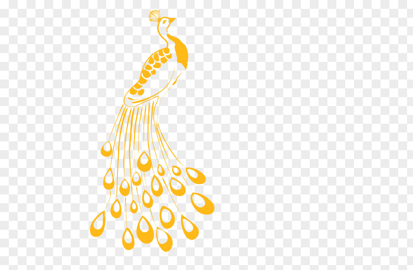 Yellow Simple Peacock Decoration Pattern Peafowl Feather Euclidean Vector Clip Art PNG