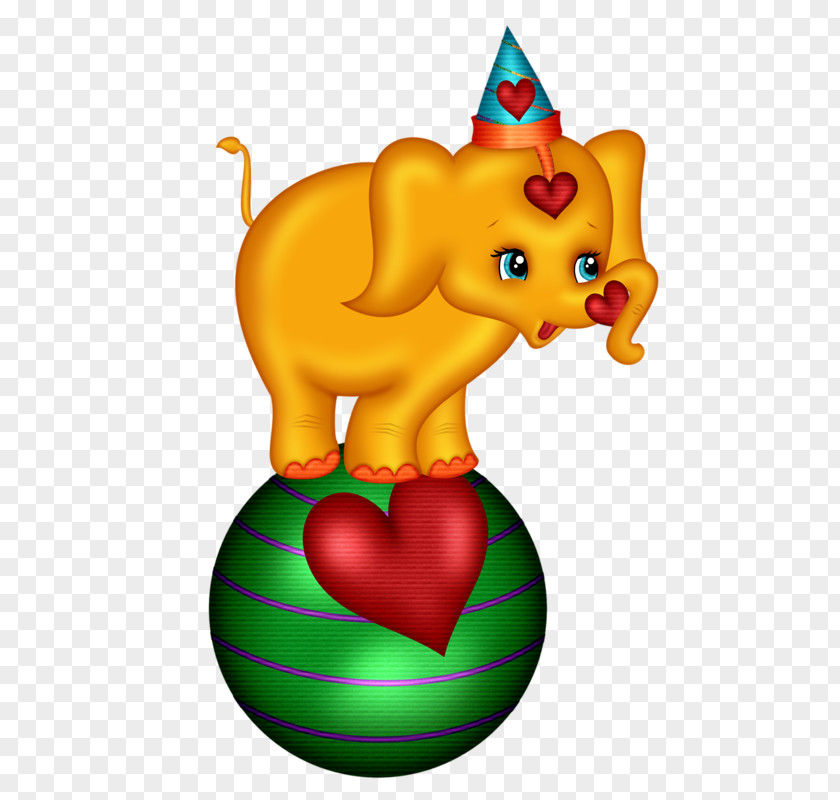 Yellow Cute Baby Elephant PNG