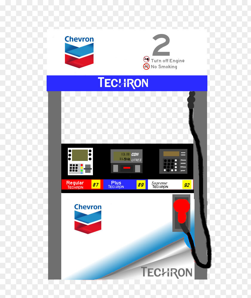 Gas Pump Chevron Corporation Fuel Dispenser Gasoline Techron PNG