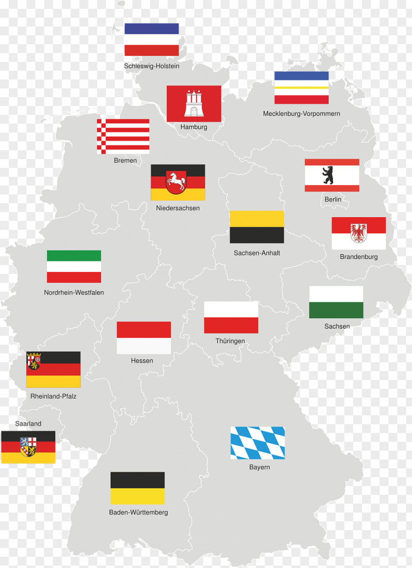 Germany Map States Of Bavaria Hesse Mecklenburg-Vorpommern Saarland PNG