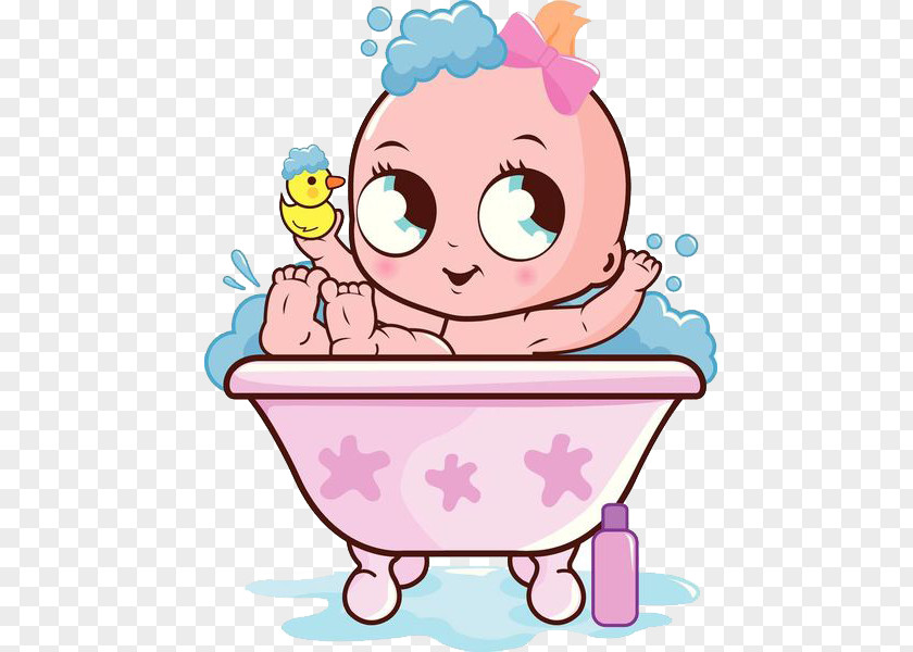 A Baby With Duck's Toy In The Bathtub Bathing Infant Bubble Bath Shower PNG