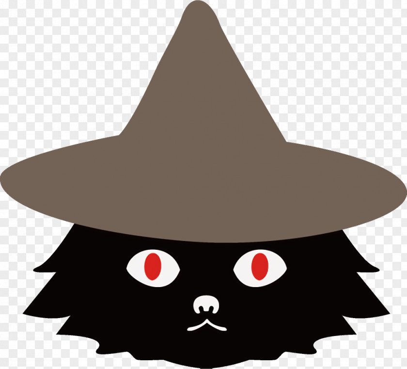 Party Hat Cone Black Cat Halloween PNG