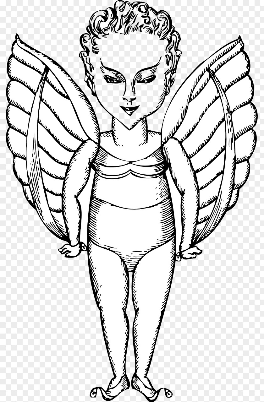 Angel Wings Clip Art Black And White Vector Graphics Image Drawing PNG