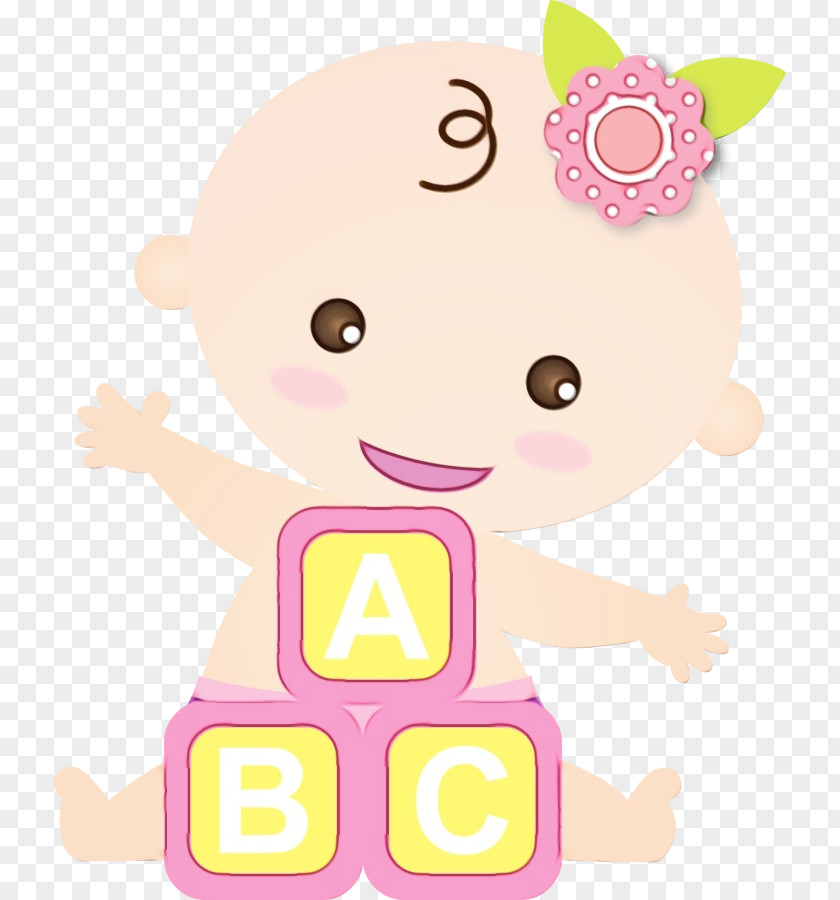 Pink Cartoon Baby Shower PNG
