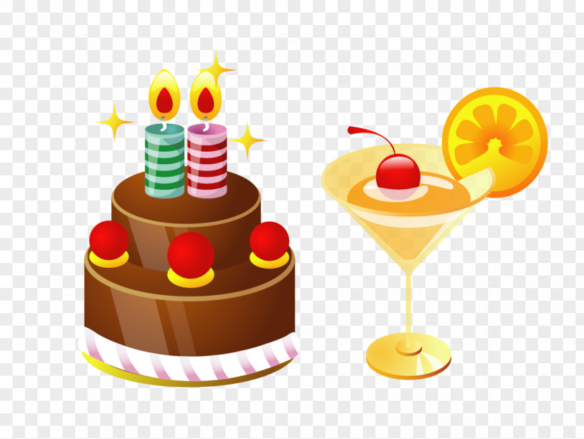 Vector Glass Birthday Cake Tart Cupcake PNG