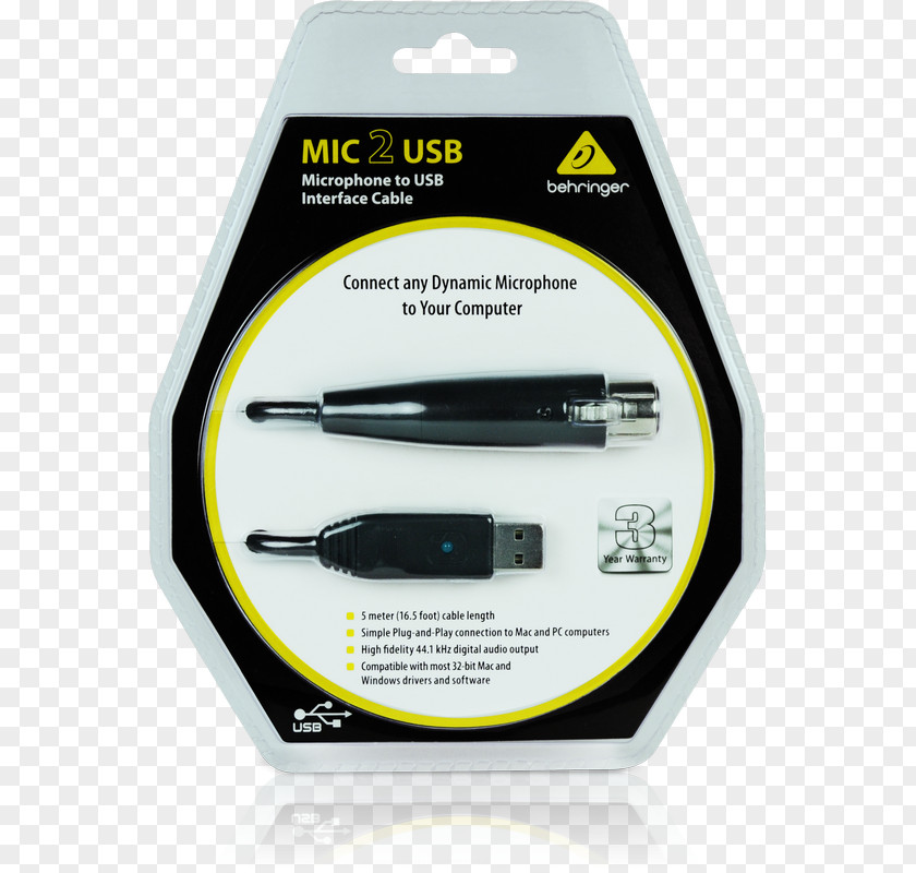 Audio And Video Interfaces Connectors Microphone Behringer XLR Connector USB PNG