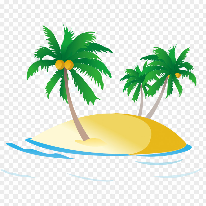 Beach Coconut Tree Sea Ocean Royalty-free Clip Art PNG