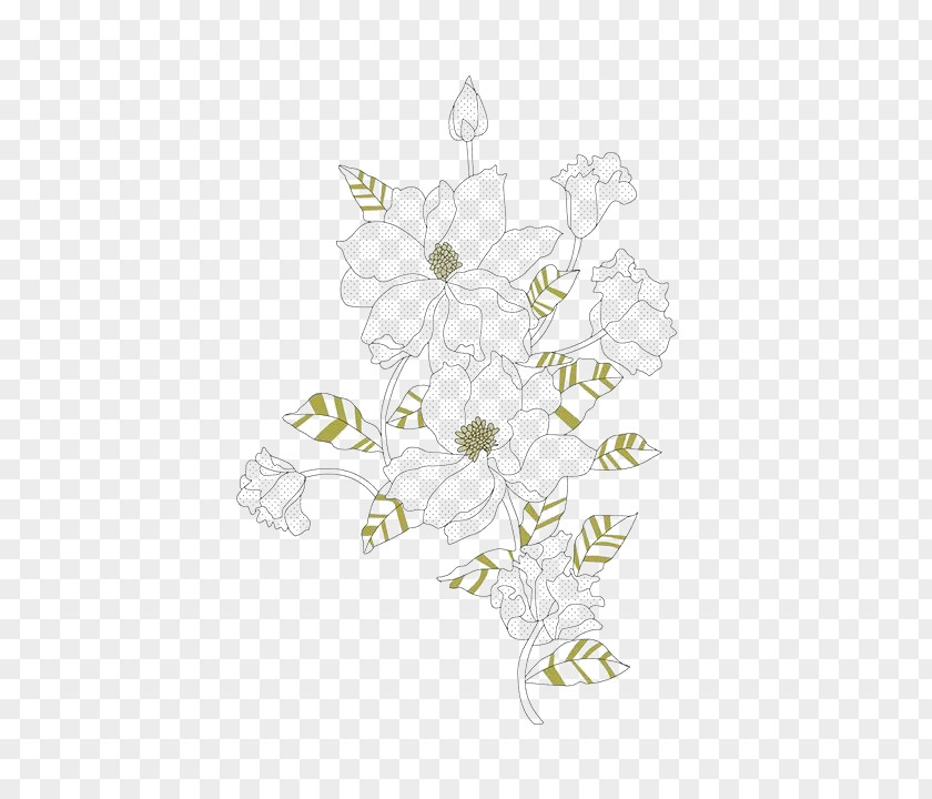 Su Floral Pattern Design White Flower PNG
