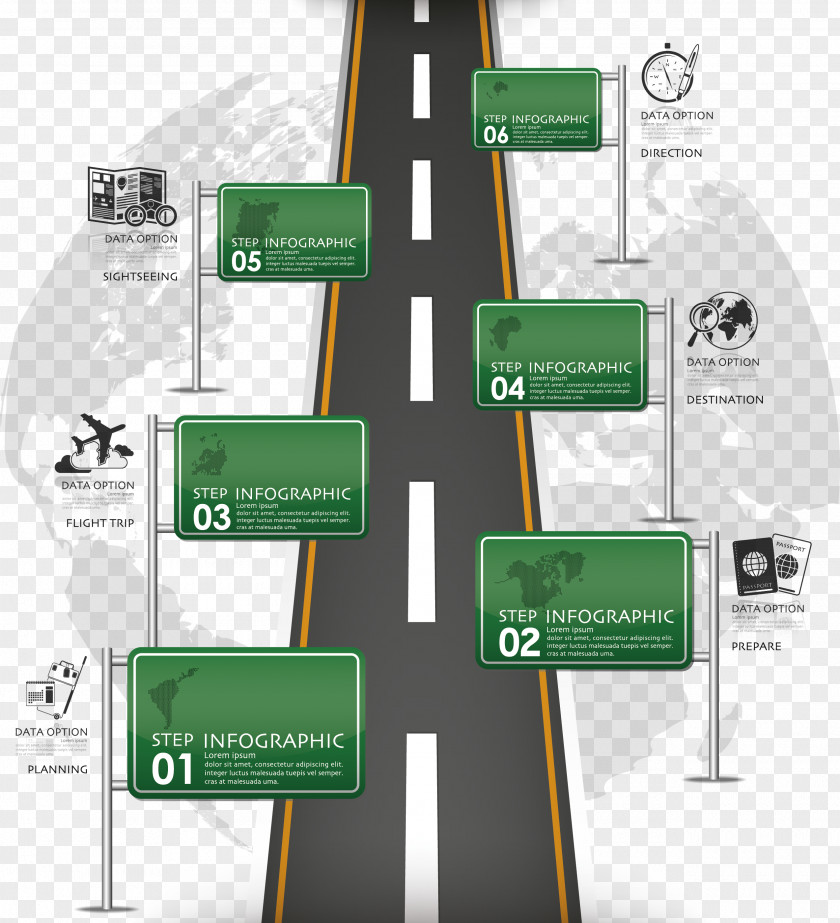 Vector Road Infographic Traffic Sign Royalty-free PNG