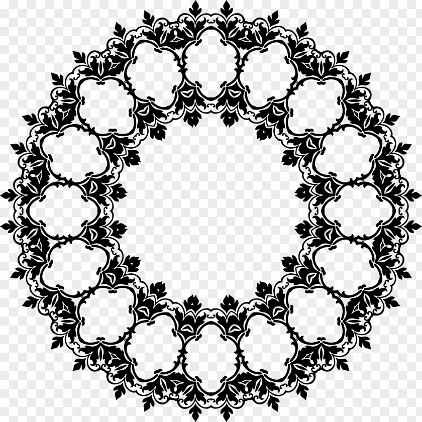 Damask Op Art Abstract Black And White Pattern PNG
