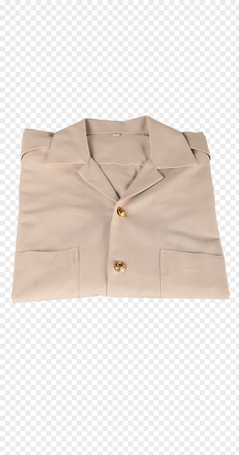 Button Sleeve Outerwear Collar Beige PNG