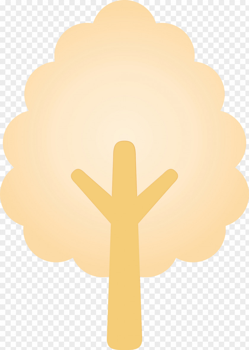 Yellow Cloud Cross Symbol Tree PNG