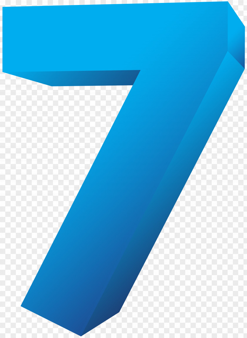 Blue Number Seven Transparent Clip Art Image Cartoon Numerical Digit Typeface PNG