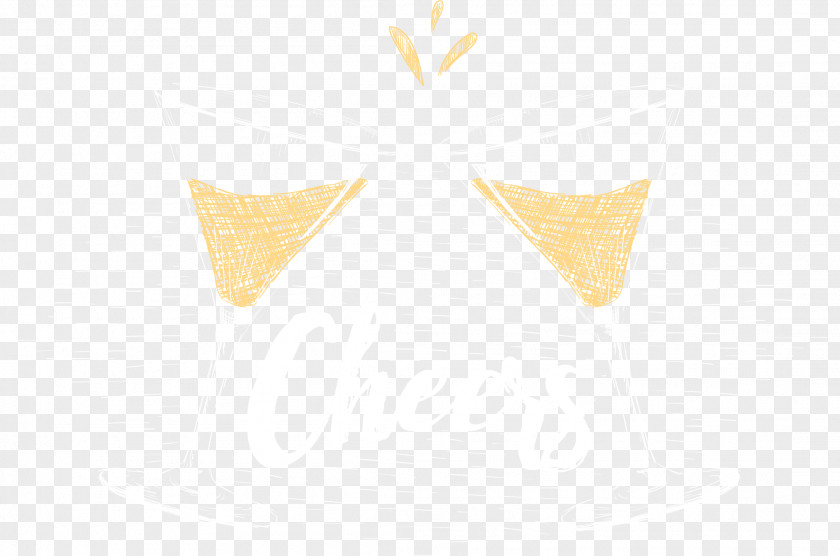 Hand Painted Graffiti Champagne Glasses Triangle Yellow Pattern PNG