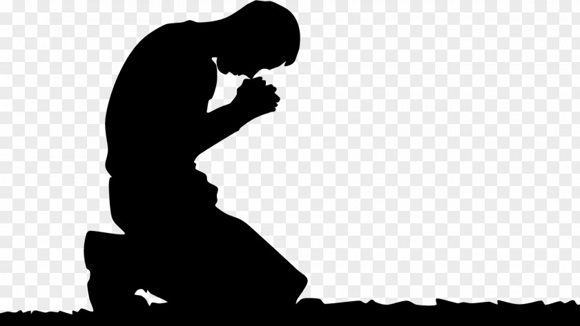 Religious Vector Black Praying Hands Prayer Kneeling Man Clip Art PNG