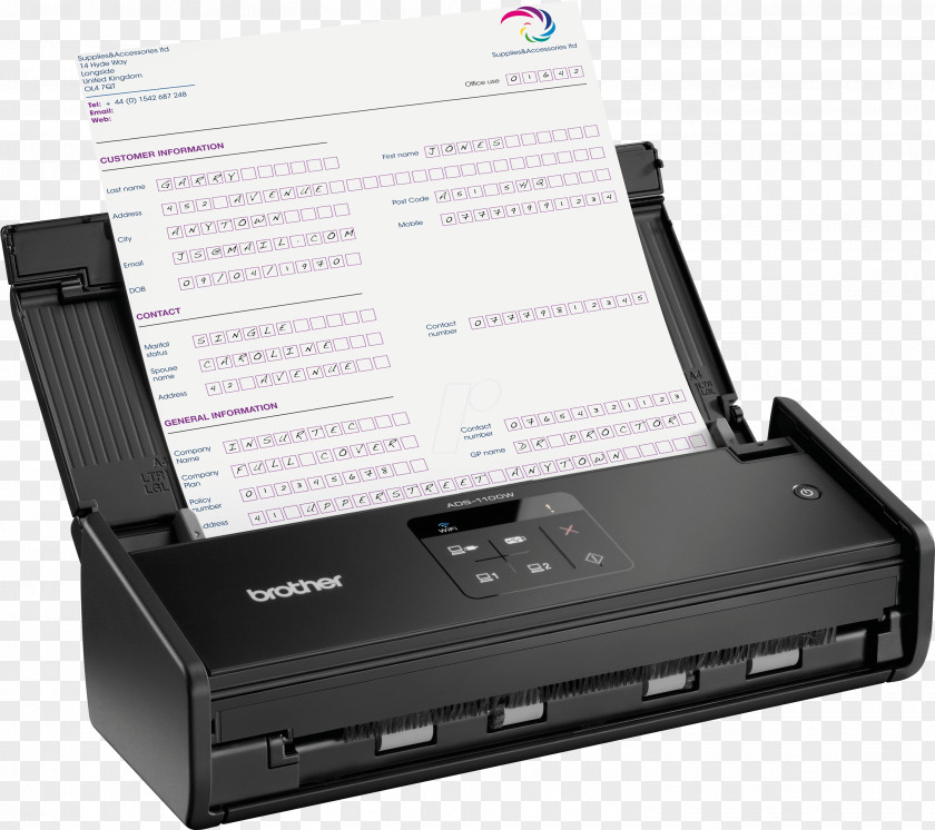 Scanner Image Automatic Document Feeder Wireless Standard Paper Size PNG