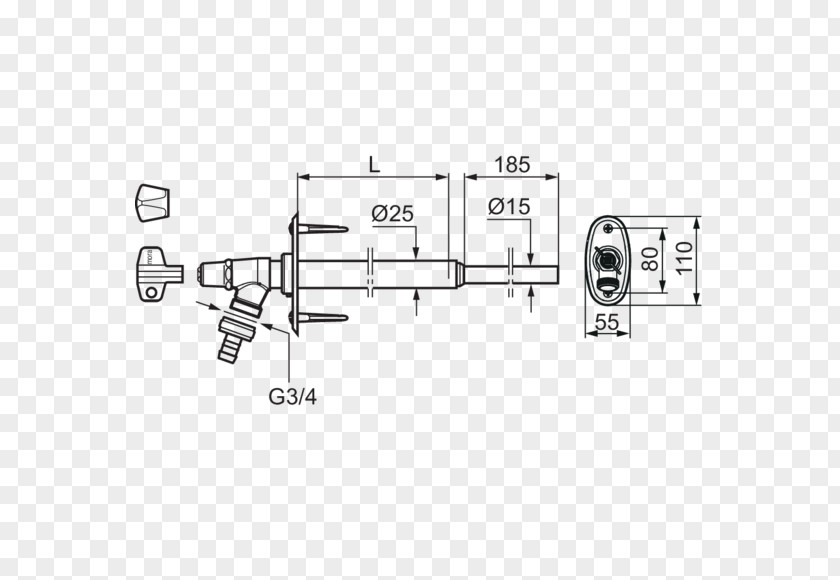 Garden Hose Atmospheric Vacuum Breaker Faucet Handles & Controls Rückflussverhinderer Millimeter Length PNG