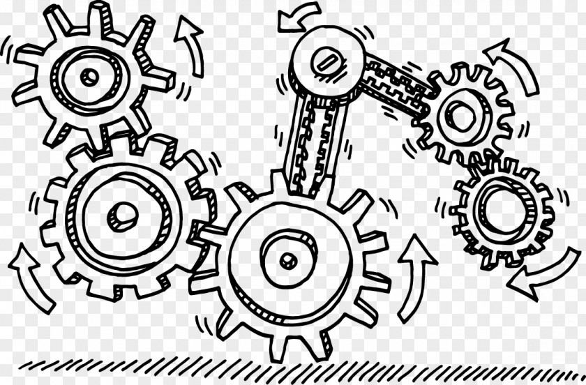 Gears Technical Drawing PNG