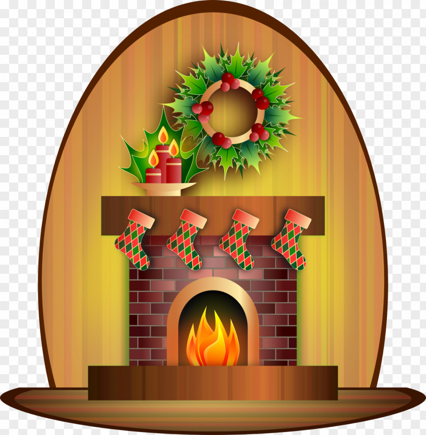 Santa Claus Candle Fireplace Christmas Day Clip Art PNG