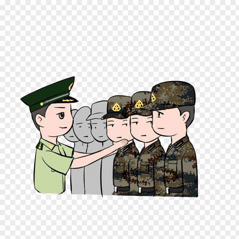 The Instructor Corrected Incorrect Military Posture Cartoon Drawing Animation Illustration PNG