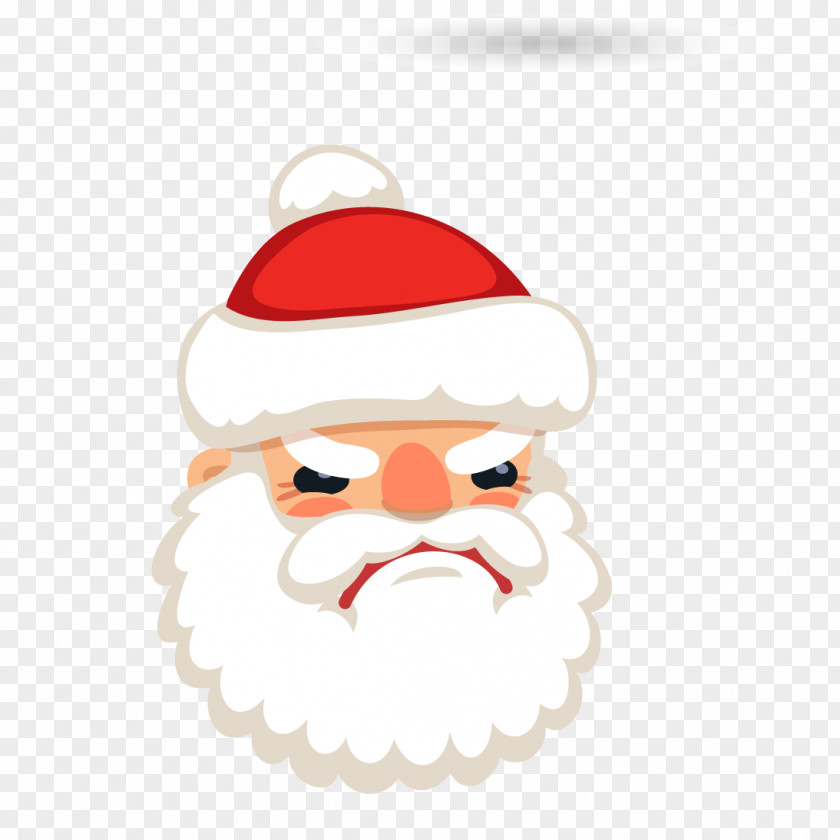 Unhappy Santa Head Vector Claus Anger PNG