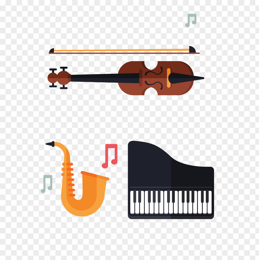 Vector Piano Saxophone Violin PNG