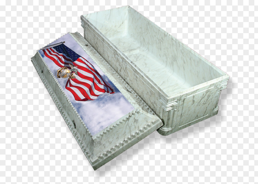 Embossed Flowers Burial Vault Army Concrete Navy PNG