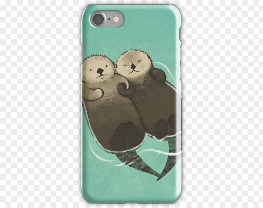 Hand Holding Iphone Sea Otter T-shirt PNG