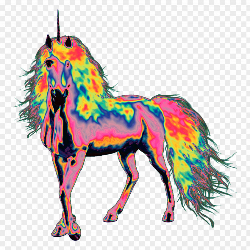 Holo Business Mane Pony Mustang Unicorn Illustration PNG