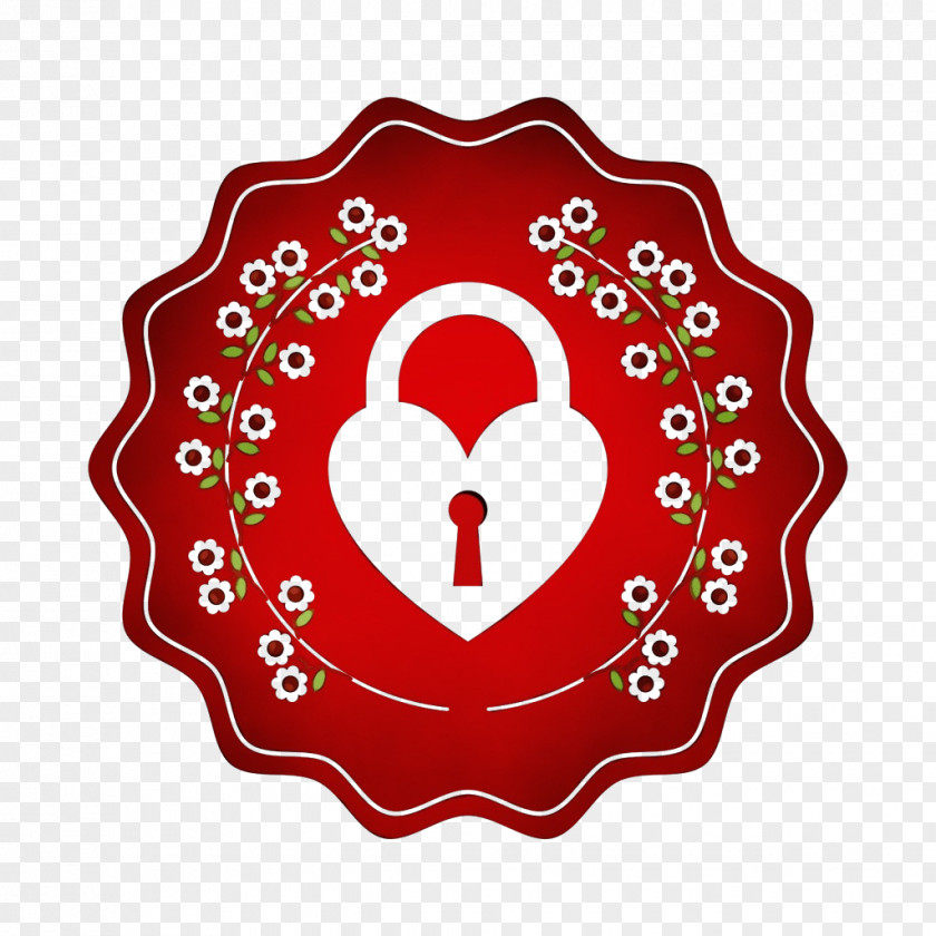 Red Heart Emblem Symbol Label PNG
