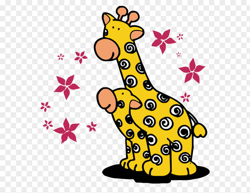 Cartoon Cute Giraffe Northern T-shirt Drawing PNG