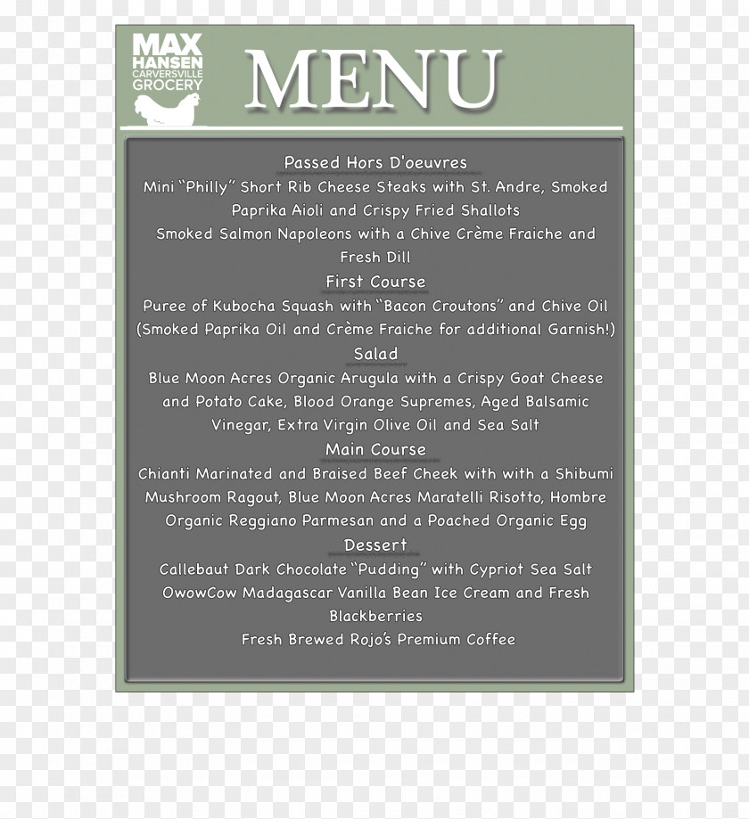 Dinner Menu Font Brand PNG