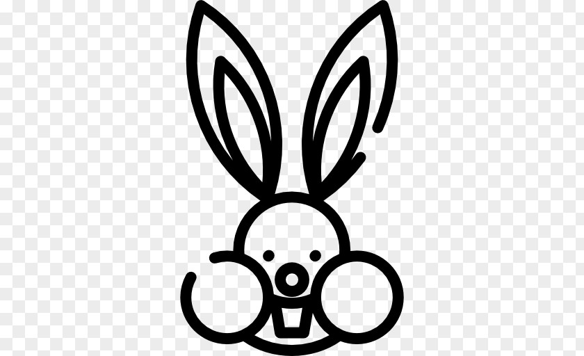 Easter Bunny Rabbit Line Art Monochrome Clip PNG