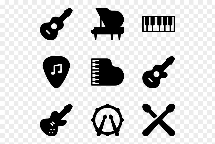 Musical Instruments Monochrome Clip Art PNG