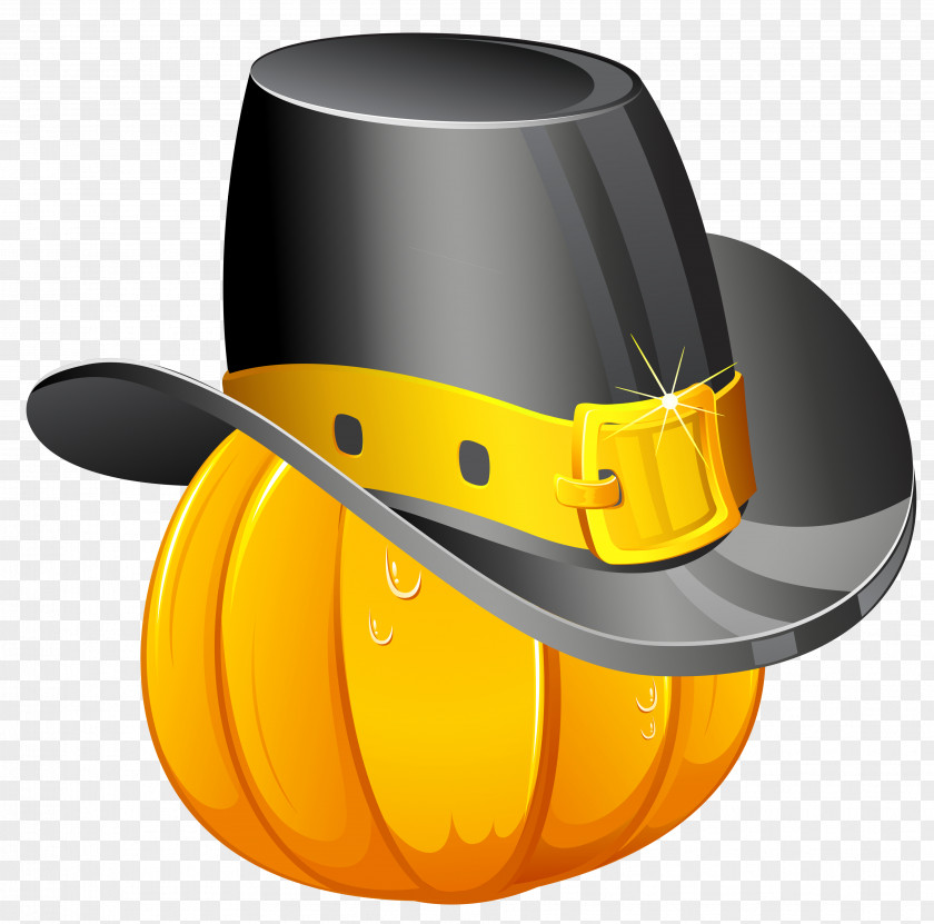 Pumpkin Thanksgiving Pilgrim's Hat Clip Art PNG